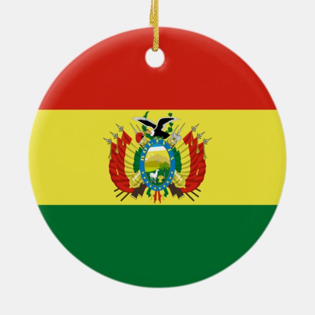 Bolivian Flag Ceramic Ornament (Back)