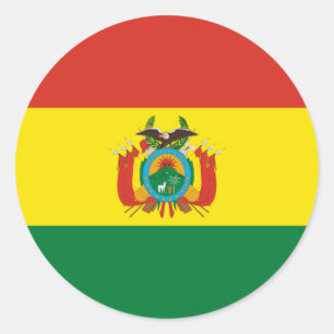 Bolivian Flag, Flag of Bolivia Classic Round Sticker