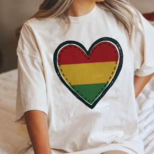 Bolivian Flag Heart Design Tri-Blend Shirt