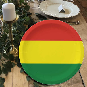 Bolivian Flag plates, party, sports, Bolivia Paper Plate