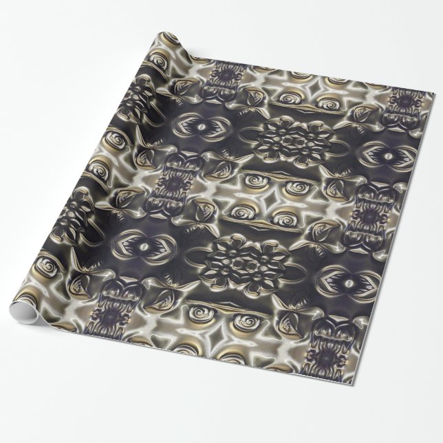 Bolivian Flower Embossing Art Wrapping Paper (Unrolled)