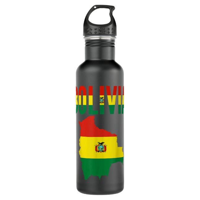 Bolivian Gift - Bolivia Country Map Flag 710 Ml Water Bottle (Front)