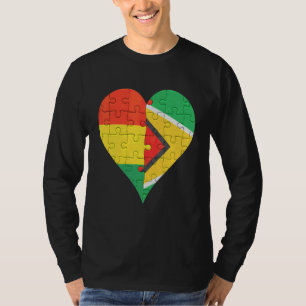 Bolivian Guyanese Flag Heart T-Shirt