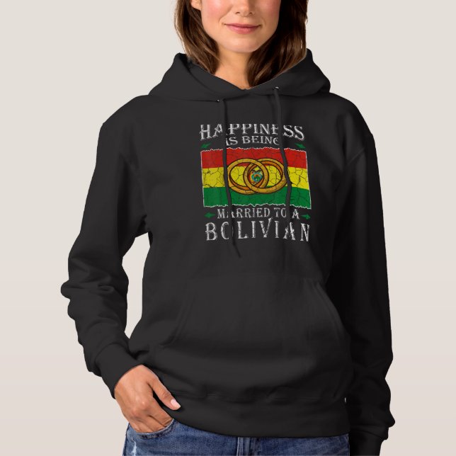 Bolivian Marriage Bolivian Married Flag Wedded Cul Hoodie (Front)