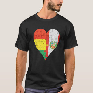 Bolivian Peruvian Flag Heart T-Shirt