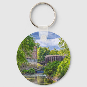 Bollinger Mill And Burfordville Covered Bridge Key Ring