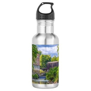 Bollinger Mill And Burfordville Covered Bridge Sta 532 Ml Water Bottle