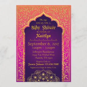 Bollywood Arabian Nights Baby Shower Invitation