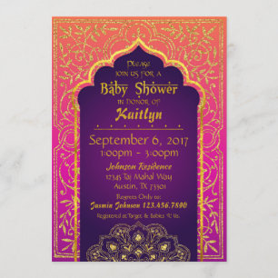 Bollywood Arabian Nights Baby Shower Invitation