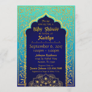 Bollywood Arabian Nights Baby Shower Invitation