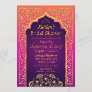 Bollywood Arabian Nights Bridal Shower Invitation