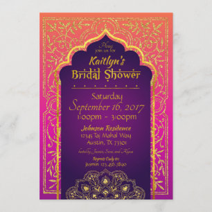 Bollywood Arabian Nights Bridal Shower Invitation