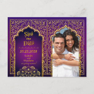 Bollywood Arabian Nights Save the Date Announcement Postcard