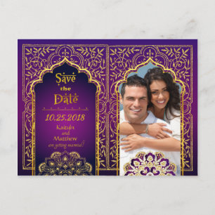 Bollywood Arabian Nights Save the Date Announcement Postcard