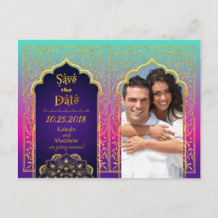 Bollywood Arabian Nights Save the Date Announcement Postcard