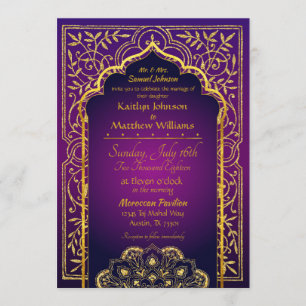 Bollywood Arabian Nights Wedding Invitation