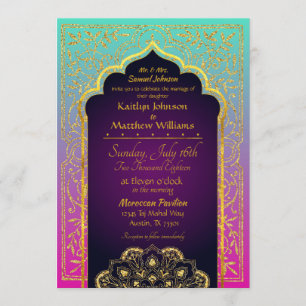 Bollywood Arabian Nights Wedding Invitation