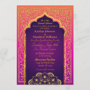 Bollywood Arabian Nights Wedding Invitation