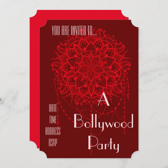 Bollywood Indian dress up party Invitation (Front/Back)