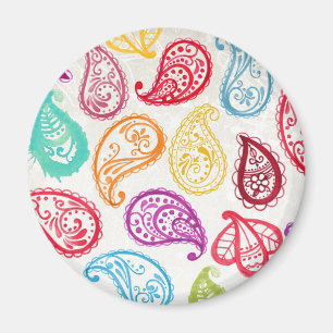 Bollywood Indian Paisley Trendy Rainbow Magnet