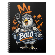 Bolo Graffiti Bird Spiral Notebook