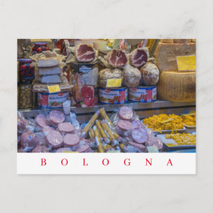 Bologna food shop window view postcard