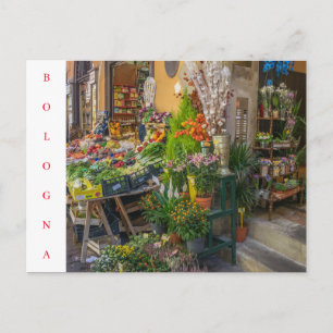 Bologna fruit and veg shop view postcard