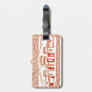 Bologna Italy antique vintage art woodcarving seal Luggage Tag