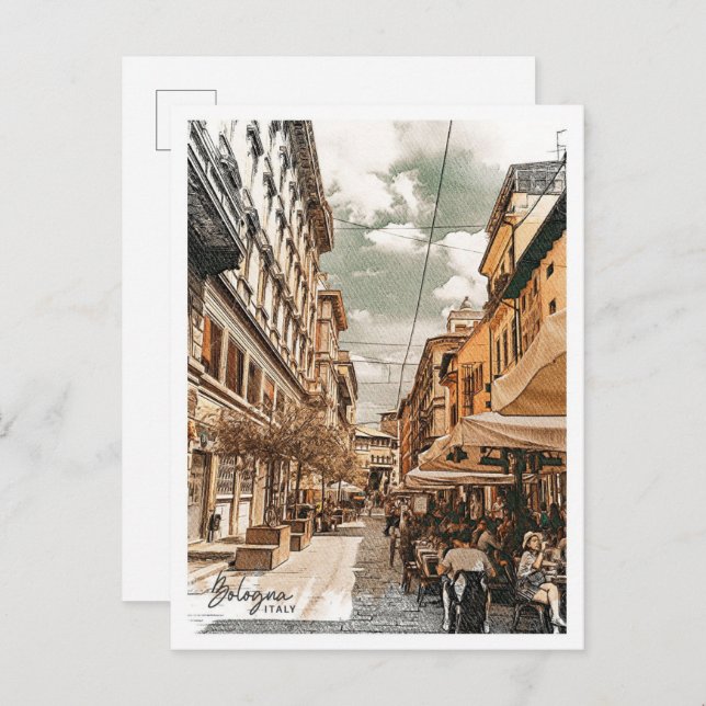 Bologna Italy Beautiful Oil Paint Landscape Postcard (Front/Back)