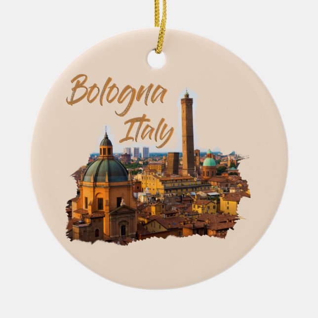 Bologna Italy: Historical Centre Ceramic Ornament (Front)