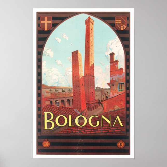 Bologna Italy vintage travel Poster (Front)