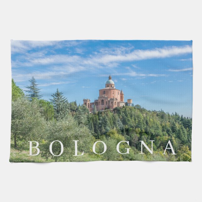 Bologna San Luca Sanctuary tea towel (Horizontal)