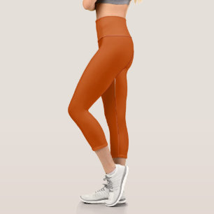 Bolognese/ Dark Rust-Orange Capri Leggings