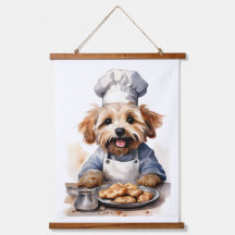 Bolognese Dog Baking Cookies in the Kitchen