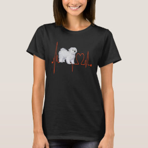 Bolognese Dog Heartbeat EKG My Dogs Are My Cardio T-Shirt