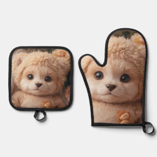 Bolsa de la compra reutilizable oven mitt & pot holder set