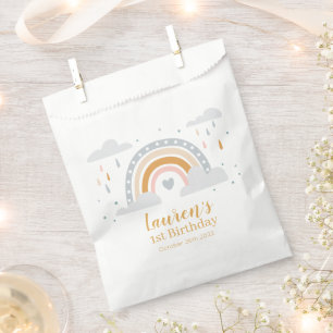 Bolsa De Papel Modern Rainbow Neutral colours Birt Favour Bag