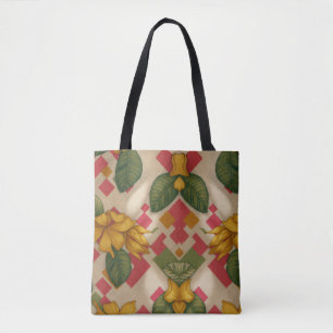 Bolsa Floral Vintage com Hibiscos Tote Bag