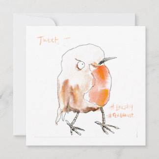 Bolshy Red Breast Robin Holiday Card