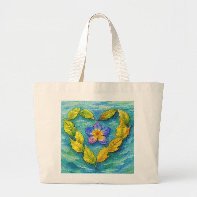 Bolso Flor en el mar Large Tote Bag (Front)