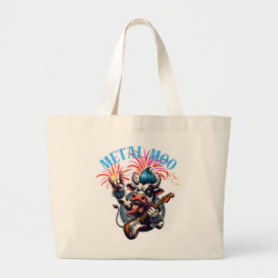 Bolsos Metal Moo-d – Rockin' Cow with a Guitar Large Tote Bag