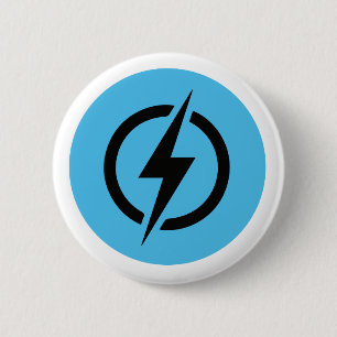 Bolt Blue Logo 6 Cm Round Badge