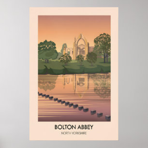 Bolton Abbey  North Yorkshire Travel Poster