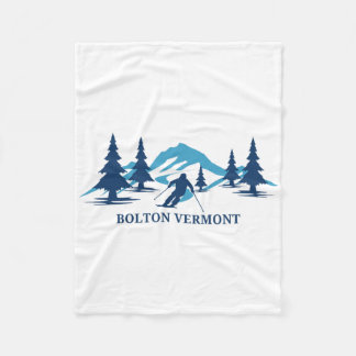 Bolton Vermont Ski Resort Skiing Skier Fleece Blanket