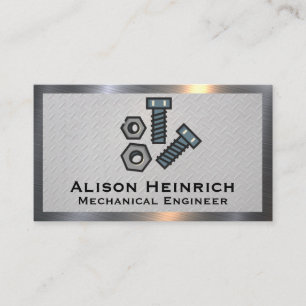 Bolts and Nuts   Steel Metallic Business Card