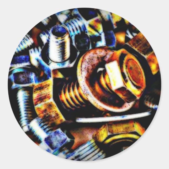 Bolts Pop Art Classic Round Sticker (Front)