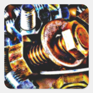 Bolts Pop Art Square Sticker