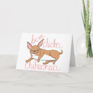 Bom Chicka Chihuahua Funny Dog Pun Holiday Card