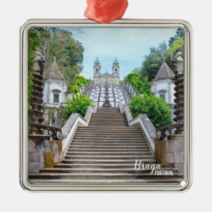 Bom Jesus Catholic Sanctuary photo, Braga,Portugal Metal Ornament