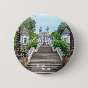 Bom Jesus de Braga Catholic Sanctuary, Portugal 6 Cm Round Badge